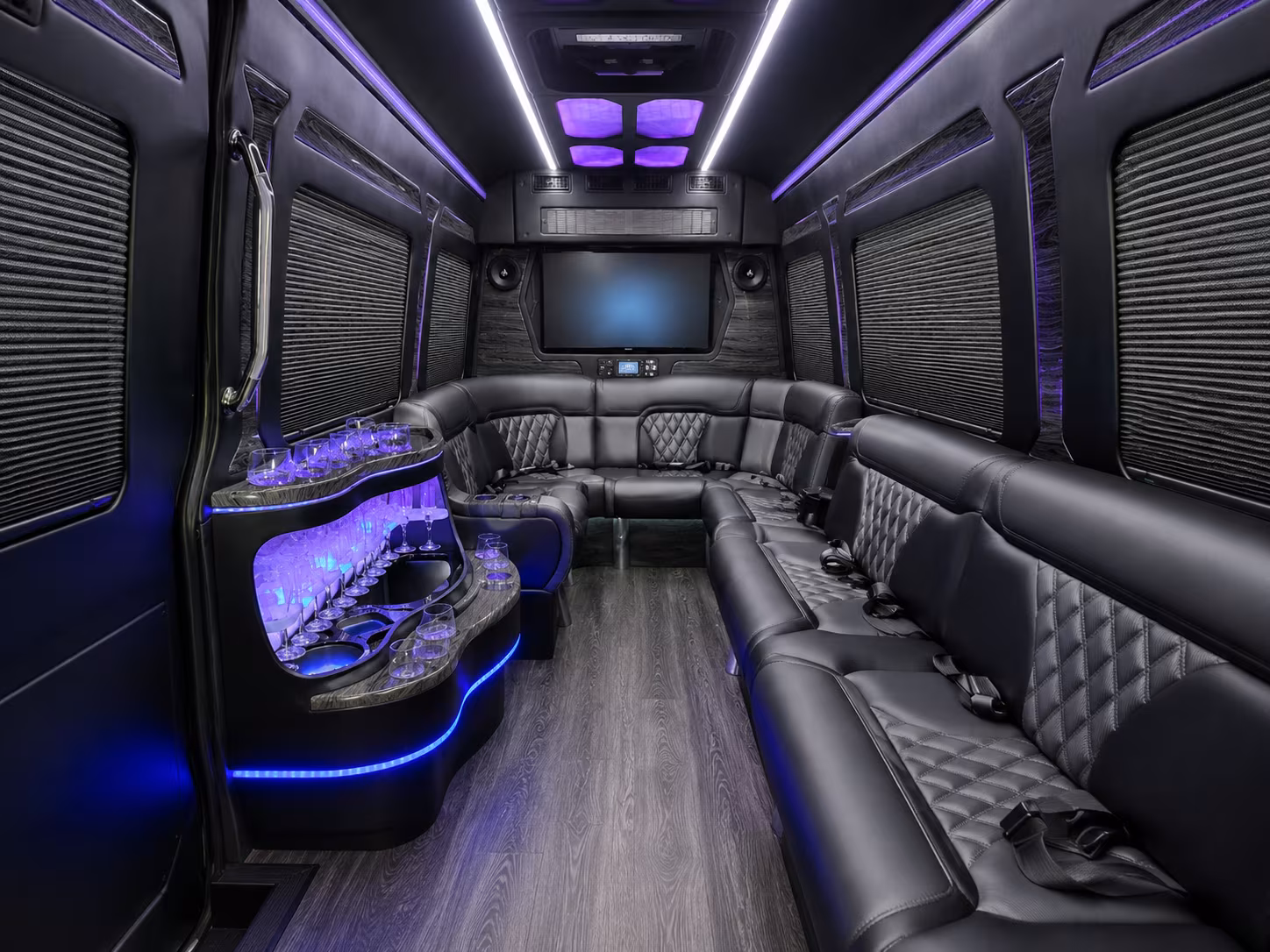waltham 50 passenger party bus interior